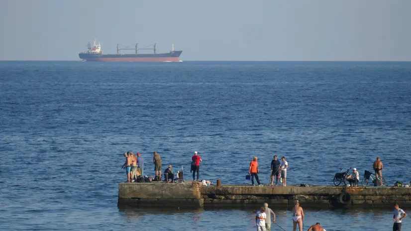 epaselect epa10865041 Palau-flagged bulk carrier Aroyat arrives to Chornomorsk seaport, near Odesa, southern Ukraine, 16 September 2023. Bulk carriers Resilient Africa and Aroyat were bound for Ukrainian ports on 16 September, after using a temporary corridor allowing ships to sail into Black Sea ports, Ukraine's Minister of Community Development, Territories and Infrastructure of Ukraine, Oleksandr Kubrakov said, adding that almost 20 thousand tons of wheat were destined to Africa and Asia. Russia, which began its full-scale invasion of Ukraine in February 2022, pulled out of a UN-Turkey brokered agreement in July 2023 which guaranteed safe passage to Ukrainian grain exports through the Black Sea. EPA/IGOR TKACHENKO