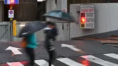 Piove forte a tratti, allagamenti diffusi sul territorio ligure. Scuole chiuse in via precauzionale in molti comuni, allerta arancione nel centro della regione, mentre nel Tigullio e nello spezzino il livello di allerta erossa per i grandi bacini dell'Entella.e del Magra.Genova, 08 ottobre 2024. ANSA/LUCA ZENNARO