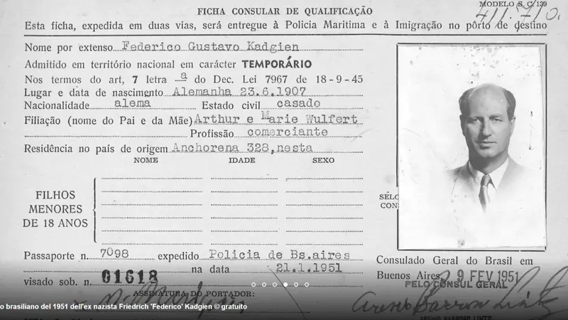 Carta d'identità brasiliana per "Federico Gustavo" Kadgien - © www.giornaledibrescia.it
