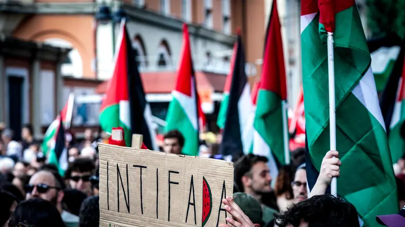 Manifestazione pro Palestina per lo stop al genocidio. Torino 18 maggio 2024 ANSA/TINO ROMANO