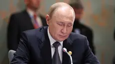 epa12342085 Russian President Vladimir Putin attends a bilateral meeting with Turkish President Erdogan on the sidelines of the Shanghai Cooperation Organisation (SCO) summit in Tianjin, China, 01 September 2025. EPA/ALEXANDER KAZAKOV/SPUTNIK/KREMLIN POOL MANDATORY CREDIT