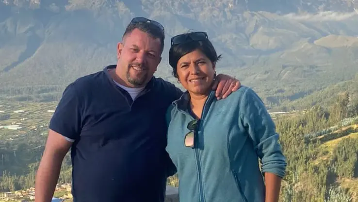 Dario Chiminelli con la moglie