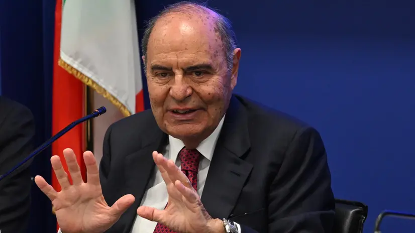 La lectio magistralis di Bruno Vespa, segna l'inaugurazione del corso Media, informazione e potere, organizzato dalla 'Spes academy Carlo Azeglio Ciampi' a Roma, 19 febbraio 2025. ANSA/MAURIZIO BRAMBATTI