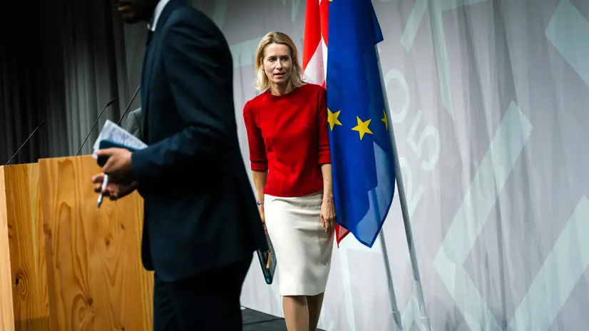 epa12336985 EU High Representative for Foreign Affairs and Security Policy Kaja Kallas during a press conference after an informal EU foreign ministers' meeting in Copenhagen, Denmark, 30 August 2025. The meeting is organized as part of the Danish EU presidency. EPA/EMIL NICOLAI HELMS DENMARK OUT