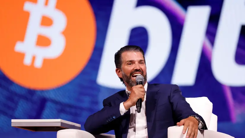 epa12141978 Donald Trump Jr., son of US President Donald Trump, speaks on a panel during The Bitcoin Conference at The Venetian Las Vegas in Las Vegas, Nevada, USA, 28 May 2025. EPA/CAROLINE BREHMAN