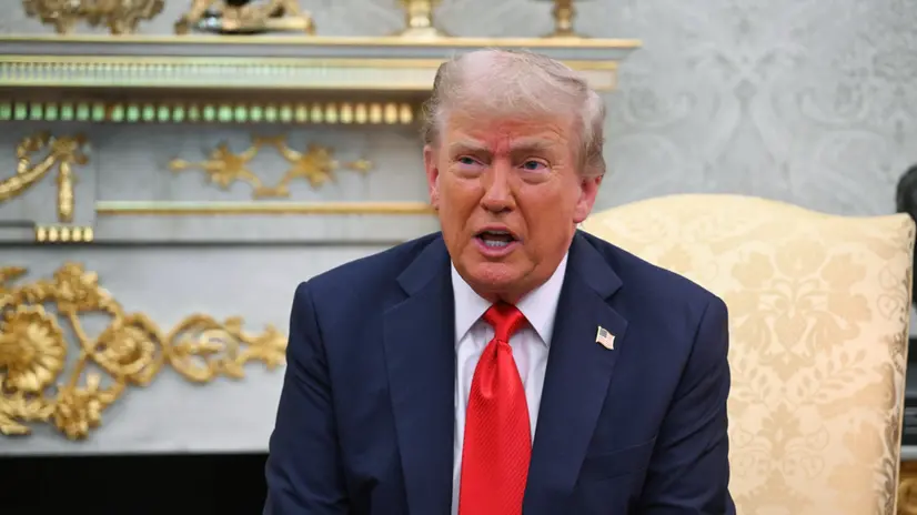 epa12349484 US President Donald J. Trump and Polish President Karol Nawrocki (not pictured) attend their meeting at the White House in Washington, DC, USA, 03 September 2025. Today’s talks will focus primarily on military and energy security, as well as peace negotiations aimed at ending Russian aggression in Ukraine. This is Karol Nawrocki’s first foreign visit since being sworn in as President of the Republic of Poland. EPA/RADEK PIETRUSZKA POLAND OUT