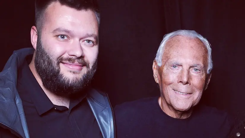 Angelo Ruggeri insieme a Giorgio Armani - © www.giornaledibrescia.it