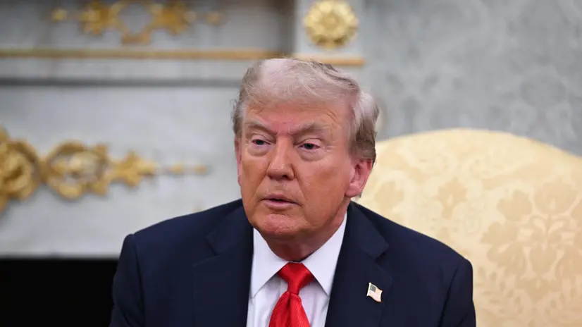 epa12349482 US President Donald J. Trump and Polish President Karol Nawrocki (not pictured) attend their meeting at the White House in Washington, DC, USA, 03 September 2025. Today’s talks will focus primarily on military and energy security, as well as peace negotiations aimed at ending Russian aggression in Ukraine. This is Karol Nawrocki’s first foreign visit since being sworn in as President of the Republic of Poland. EPA/RADEK PIETRUSZKA POLAND OUT