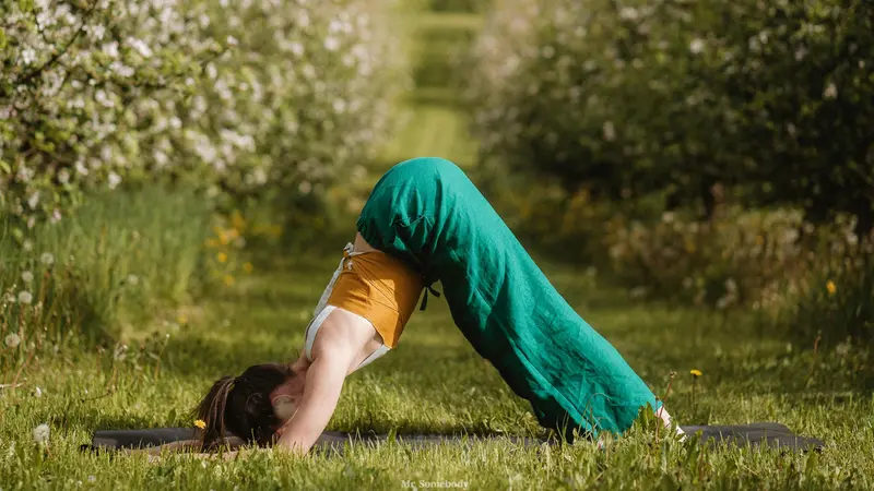 Sessione di yoga tra i vigneti