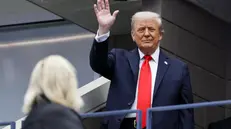 epa12360254 US President Donald J. Trump arrives to the US Open Tennis Championships at the USTA Billie Jean King National Tennis Center, ahead of the men’s singles final, in Flushing Meadows, New York, USA, 07 September 2025. EPA/JOHN G. MABANGLO