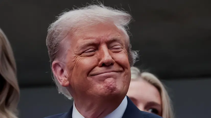 epa12361246 US President Donald J. Trump smiles after the men's singles final of the US Open Tennis Championships at the USTA Billie Jean King National Tennis Center in Flushing Meadows, New York, USA, 07 September 2025. EPA/CRISTOBAL HERRERA ULASHKEVICH