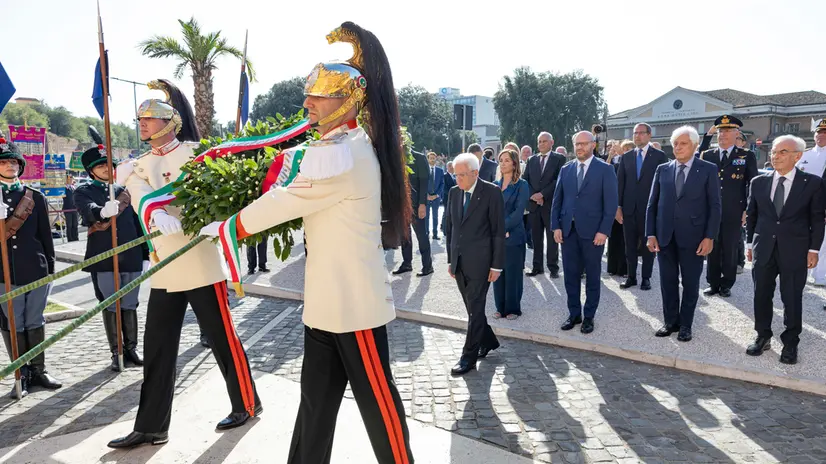 Il Presidente Sergio Mattarella a Porta San Paolo in occasione della deposizione di una corona d'alloro, nel 82° anniversario della difesa di Roma (foto di Francesco Ammendola - Ufficio per la Stampa e la Comunicazione della Presidenza della Repubblica)
