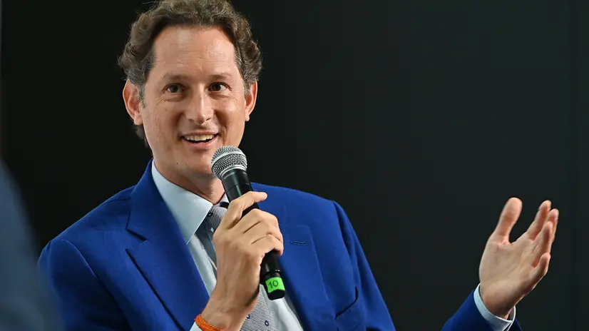 John Elkann Chairman Executive Director Stellantis durante il congresso "Automotive News Europe" presso Mauto, Torino , 12 giugno 2025 ANSA/ALESSANDRO DI MARCO
