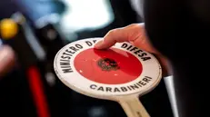 Paletta segnalita in dotazione ai Carabinieri del Nucleo Radiomobile, Roma, 12 Agosto 2025. ANSA/GIUSEPPE LAMI Sono circa 100 gli equipaggi che quotidianamente 24 ore su 24 intevengono sul territorio della capitale.
