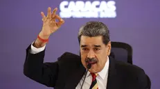 epa12344133 Venezuelan President Nicolas Maduro speaks during a press conference in Caracas, Venezuela, 01 September 2025. Maduro warned his US counterpart, Donald Trump, that US Secretary of State Marco Rubio wants to 'stain his hands' with 'Venezuelan blood,' accusing the top US diplomat of seeking political change in the Caribbean nation through a 'military threat.' EPA/RONALD PENA