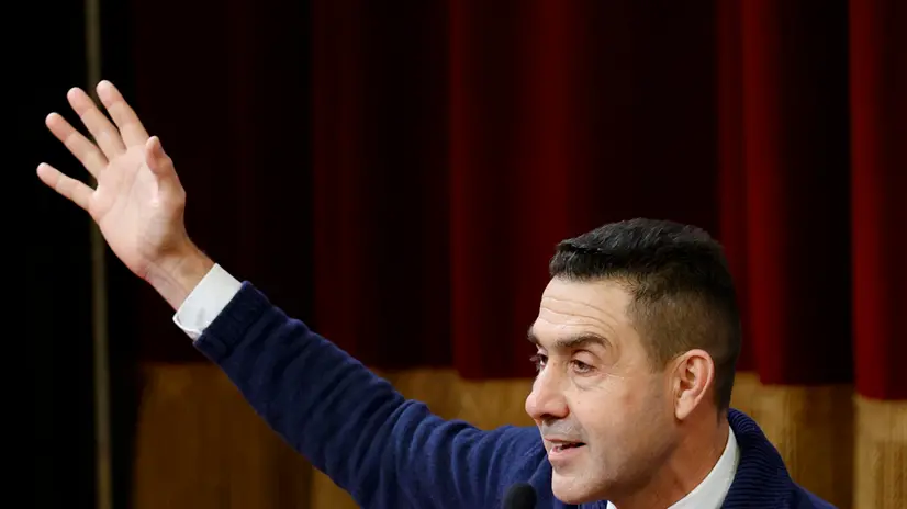 Italian Member of the European Parliament Roberto Vannacci during presentation of his book ‘Il coraggio vince’, Sanremo Casino Theatre, Sanremo 15 February 2024. ANSA/FABIO FRUSTACI