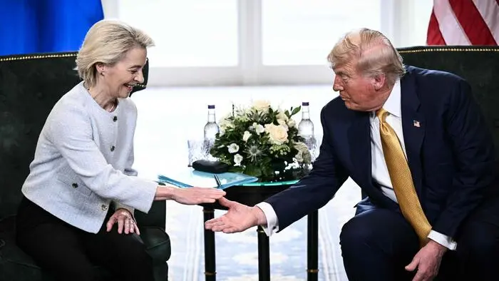 Ursula von der Leyen e Donald Trump - Foto Ansa © www.giornaledibrescia.it