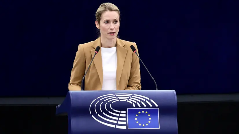epa12363800 European High Representative for Foreign and Security Policy Kaja Kallas speaks during a debate on 'EU action to ensure security guarantees and just peace for Ukraine' at the European Parliament in Strasbourg, France, 09 September 2025. The current plenary session runs from 08 until 11 September 2025. EPA/RONALD WITTEK