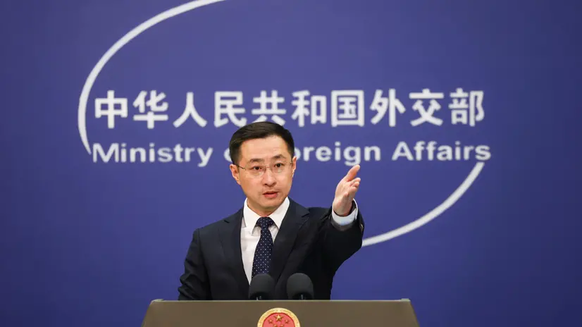 epa12159540 Chinese Ministry of Foreign Affairs spokesperson Lin Jian gestures as he speaks during a press conference in Beijing, China, 06 June 2025. In response to Guatemalan President Bernardo Arévalo’s remarks about strengthening ties with Taiwan, Chinese Foreign Ministry Spokesperson Lin Jian reaffirmed the one-China principle and denounced the move as political manipulation by Taiwan authorities during the press conference. EPA/WU HAO