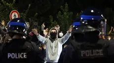 epaselect epa12366369 People confront police forces while blocking a roundabout following a call for action by 'Bloquons tout' (Block everything) collective in Montpellier, France, 10 September 2025. In a protest against the outgoing government's austerity budget, an online collective called 'Bloquons Tout' has called for everyone to block the entire country on 10 September with symbolic actions. EPA/GUILLAUME HORCAJUELO