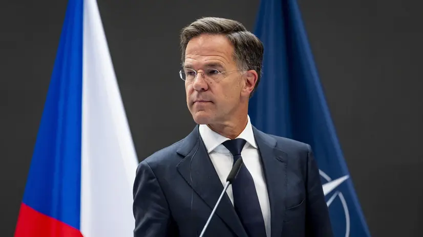 epa12351304 NATO Secretary General Mark Rutte takes part in a joint press conference following a meeting with Czech Prime Minister Petr Fiala (not pictured) in Prague, Czech Republic, 04 September 2025. EPA/STRINGER
