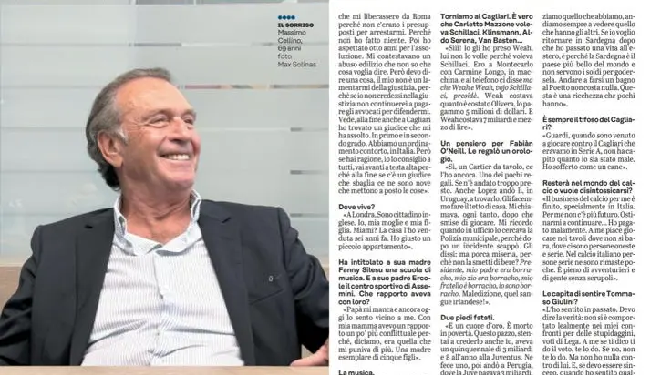 La pagina del quotidiano l'Unione Sarda