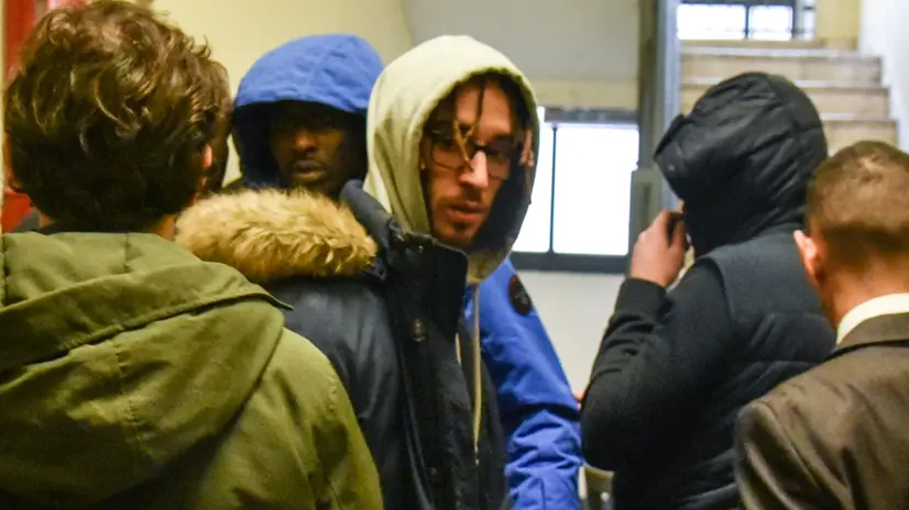 Il rapper Baby Gang in tribunale per il processo, Milano 15 Novembre 2023 ANSA/MATTEO CORNER