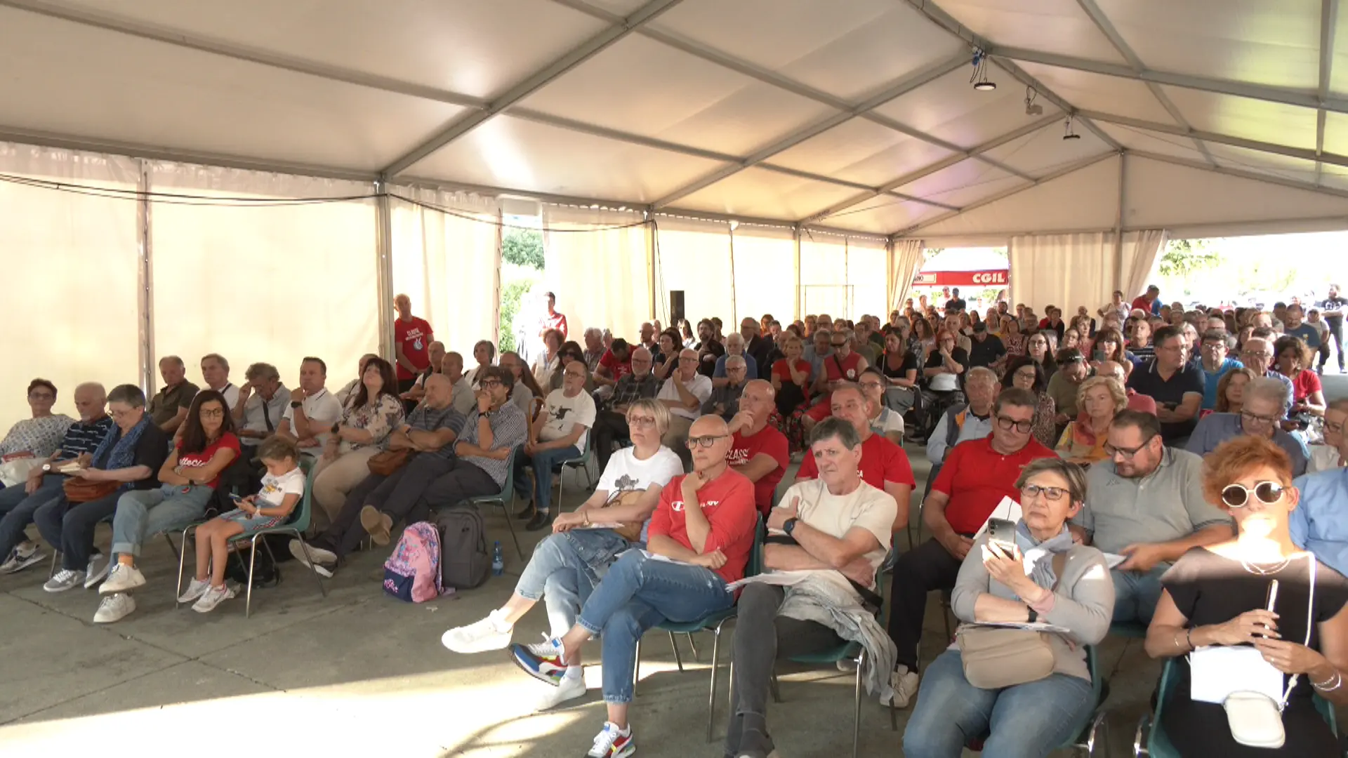 Maurizio Landini alla festa della Cgil in Valle Camonica