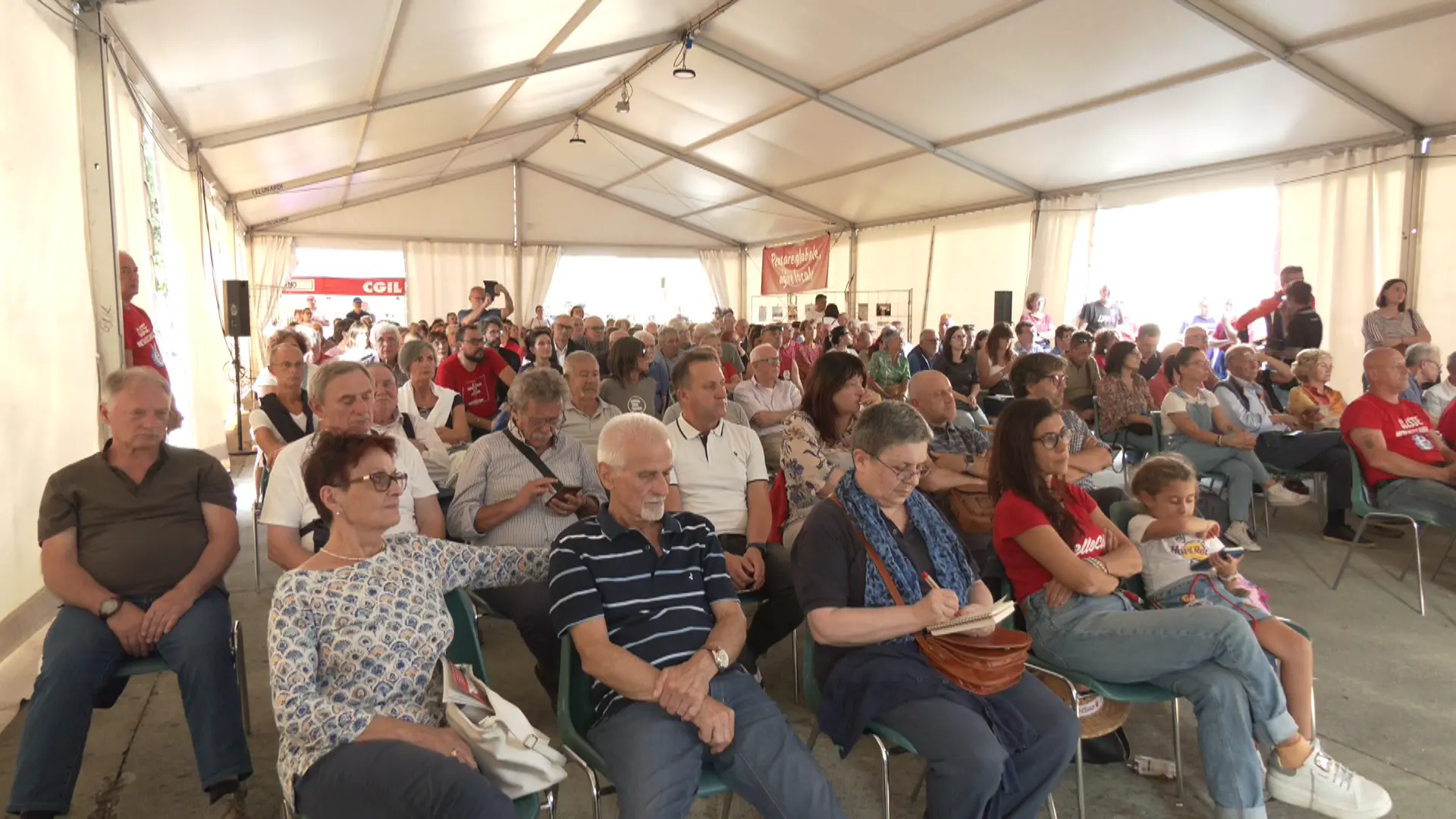 Maurizio Landini alla festa della Cgil in Valle Camonica