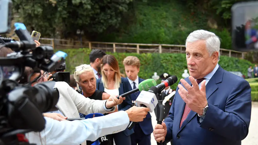 Il ministro degli Affari Esteri e della Cooperazione Internazionale Antonio Tajani alla seconda edizione della Giornata dello Sport Italiano nel Mondo a Villa Madama Roma, 09 settembre 2025 ANSA/FABIO CIMAGLIA