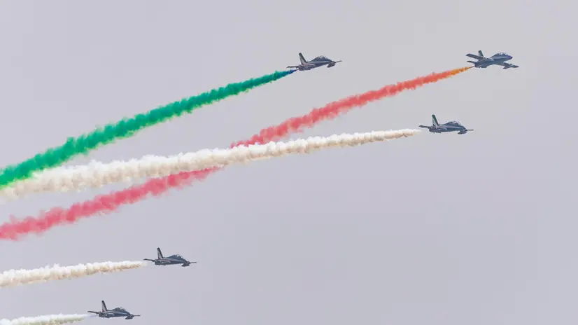 epa12177496 The Italian Frecce Tricolori participates in the 'Aire25 Aerial Festival' in Murcia, Spain, 15 June 2025. The Aire25 Aerial Festival, organized by Spain’s Ministry of Defense, includes guided tours, static displays of aircraft, and interactive exhibitions from Spain's Air Force and international guests. In the 2025 edition, the festival bids goodbye to their 'Eagle Patrol' on their 40th anniversary EPA/Marcial Guillén