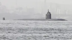 epa10740563 USS Pasadena nuclear submarine of the United States Navy arrives to participate in Operation Unitas 2023, in Cartagena, Colombia, 11 July 2023. Naval and air fleets from 20 countries are participating starting in the 64th edition of the Unitas 2023 exercises that will take place until 21 July 2023 in Cartagena and other places on the Colombian Atlantic coast. EPA/RICARDO MALDONADO ROZO