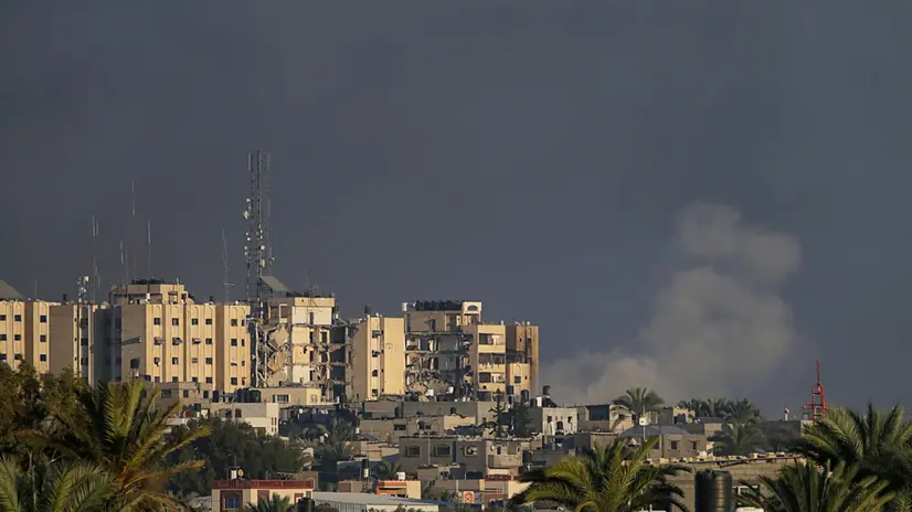 epa11060242 A view of the destroyed Al Nusairat towers during Israeli military operations in Al Nusairat refugee camp in the southern Gaza Strip, 05 January 2024 (issued 06 January 2024). More than 22,300 Palestinians and at least 1,300 Israelis have been killed, according to the Palestinian Health Ministry and the Israel Defense Forces (IDF), since Hamas militants launched an attack against Israel from the Gaza Strip on 07 October 2023, and the Israeli operations in Gaza and the West Bank which followed it. EPA/MOHAMMED SABER