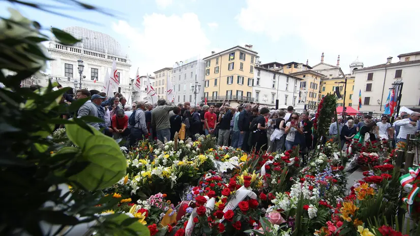 commemorazione della strage di Piazza Loggia a Brescia, Brescia 28 maggio 2023. ANSA/SIMONE VENEZIA
