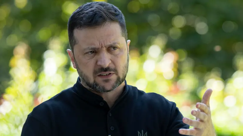 epa12333808 Ukrainian President Volodymyr Zelensky addresses a press conference in Kyiv, Ukraine, 29 August 2025, amid the ongoing Russian invasion. EPA/STRINGER