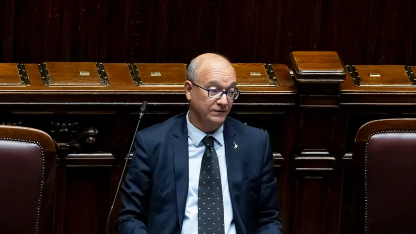 Il ministro dell'istruzione e del merito Giuseppe Valditara, durante il Question time alla camera dei deputati. Roma, 10 settembre 2025 ANSA/MASSIMO PERCOSSI