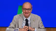 Giuseppe Valditara, ministro dell’Istruzione e del Merito; nel corso della conferenza stampa "Bullismo e cyberbullismo nei rapporti tra i ragazzi" a Roma, 26 giugno 2025. ANSA/MAURIZIO BRAMBATTI