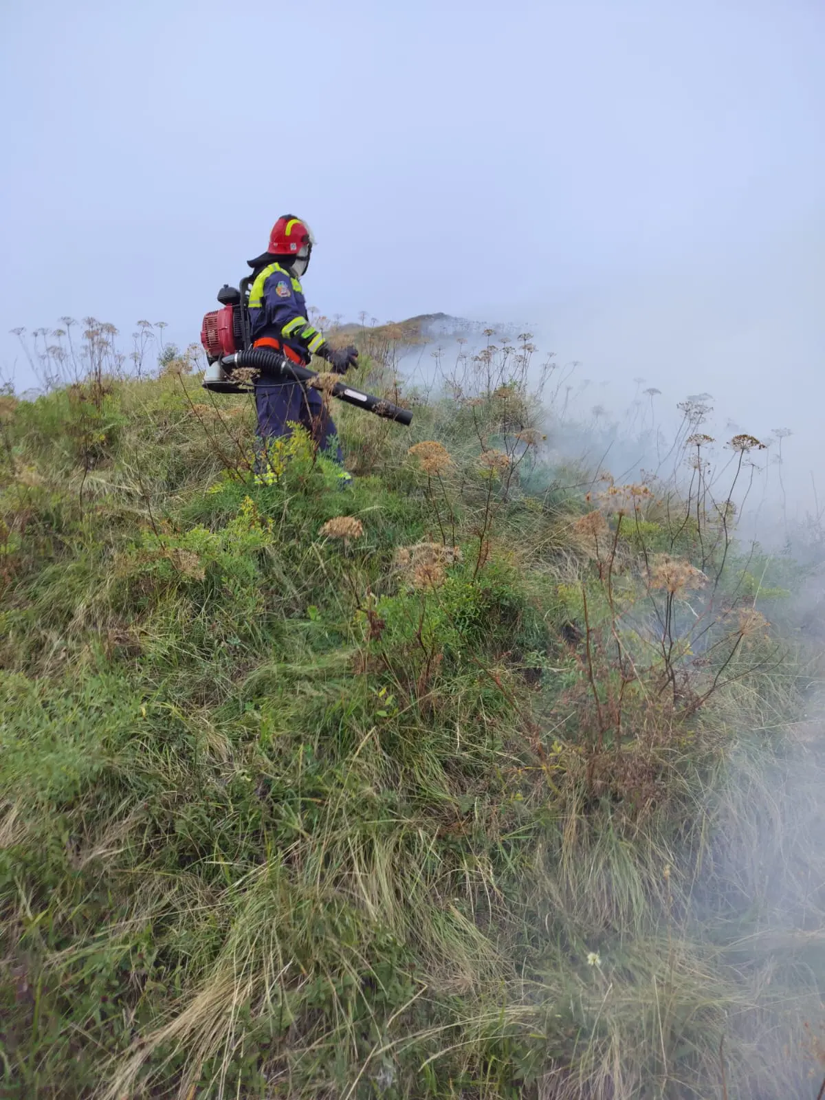 L'incendio in Valtrompia