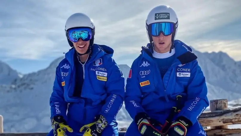 Giovanni Franzoni con Matteo Franzoso nello scatto pubblicato sui social