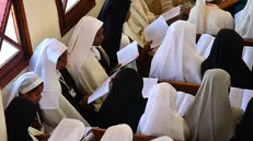 Nuns attend a meeting with Pope Francis, at the Discalced Carmelite Nuns monastery in Antananarivo, Madagascar, 07 September 2019. Pope Francis will visit Mozambique, Madagascar, Mauritius on his three-nation trip to Africa, from 04 to 10 September 2019. ANSA/LUCA ZENNARO