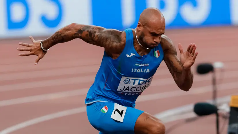 Marcell Jacobs in pista - Foto Fidal/Grana