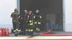 L'intervento dei Vigili del fuoco all'azienda Baumann