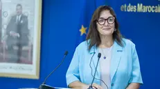 epa12369290 European Commissioner for the Mediterranean Dubravka Suica attends a joint press conference with Moroccan Foreign Minister Nasser Bourita (not pictured) at the High-Level Meeting on the Future of EU-Mediterranean Relations in Rabat, Morocco, 11 September 2025. EPA/JALAL MORCHIDI