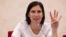 La segretaria del PD Elly Schlein, alla conferenza stampa per presentare il disegno di legge sulla regolamentazione del lavoro part-time. Roma, 15 luglio 2025 ANSA/MASSIMO PERCOSSI