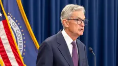 epa12385676 US Federal Reserve Chairman Jerome Powell delivers remarks to the news media during a press conference, in Washington, DC, USA, 17 September 2025. The Fed's central bankers voted to cut the key interest rate by a quarter-point, marking the first reduction in nine months. EPA/SHAWN THEW