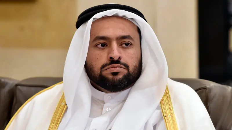epa10556578 Qatari Minister of State at the Ministry of Foreign Affairs, Mohammed bin Abdulaziz bin Saleh Al Khulaifi, looks on during a meeting with the Lebanese caretaker Prime Minister at the government palace in Beirut, Lebanon, 03 April 2023. Mohammed bin Abdulaziz bin Saleh Al Khulaifi visits Beirut for one day to meet with Lebanese officials. EPA/WAEL HAMZEH