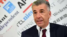 Il Presidente della Fondazione Giulia Cecchettin Gino Cecchettin durante la presentazione del protocollo di intesa COOP - Fondazione Giulia Cecchettin ‘Dire, Fare, Amare, campagna sull’educazione alle relazioni’ presso la sede della Stampa Estera Roma, 02 settembre 2025 ANSA/FABIO CIMAGLIA (NPK)