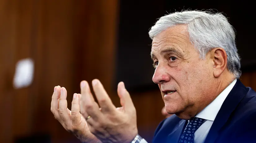Il ministro degli Affari Esteri Antonio Tajani durante il convegno di Forza Italia (Fi), Difesa europea. Sfide e opportunità. presso la Sala Colletti del Gruppo Forza Italia alla Camera dei Deputati, Roma, 16 settembre 2025. ANSA/ANGELO CARCONI