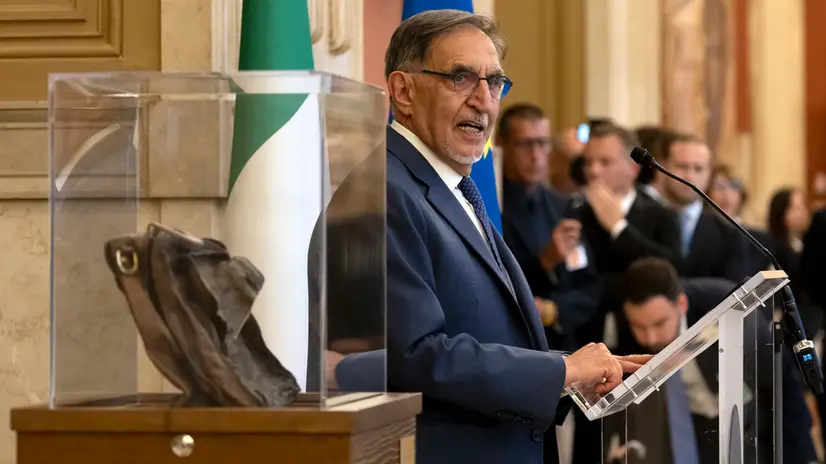 Il presidente del Senato Ignazio La Russa, durante la cerimonia in memoria di Paolo Borsellino. Roma, 30 giugno marzo 2025 ANSA/MASSIMO PERCOSSI