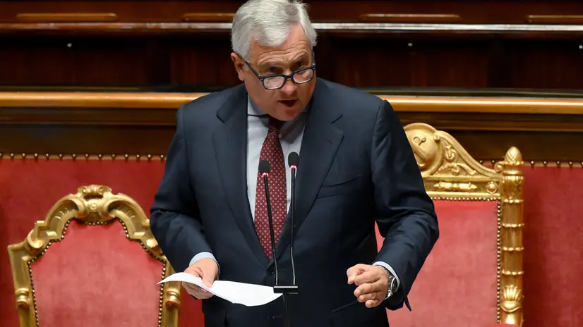 Il ministro degli Affari esteri e della Cooperazione internazionale, Antonio Tajani, durante il question time al Senato, Roma, 18 settembre 2025. ANSA/ETTORE FERRARI
